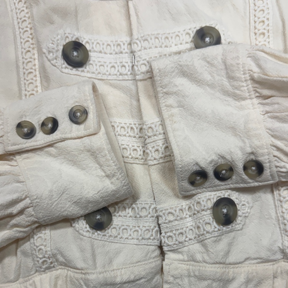 Free People White Military-Style Buttoned Jacket - Picture 6 of 11